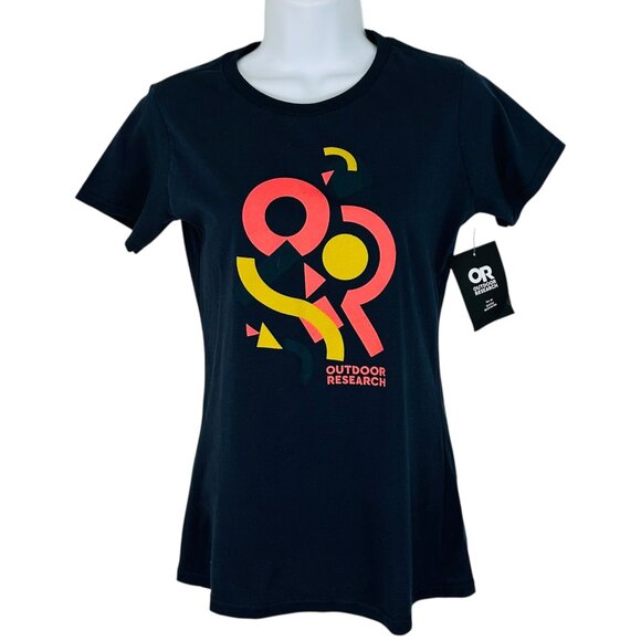Outdoor Research Women's Size S Shape Scape Naval Blue T-Shirt NEW - Picture 1 of 5
